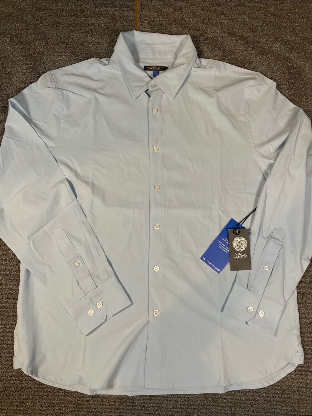 Vince Camuto Men’s Pale Blue Long-Sleeve Dress Shirt